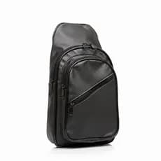 Pochete masculina transversal shoulder bag em couro semi impermeável