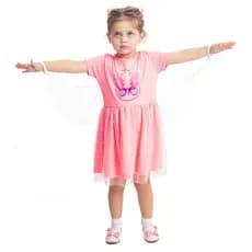 VESTIDO FANTASIA DE UNICÓRNIO COM CAPA EM TULE E VESTIDO BORBOLETA COM ASAS EM TULE BRILHO.