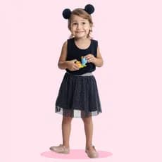 Saia Infantil Meninas Tule Lurex Brilho Forrada.