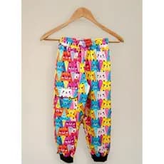 Calça Infantil Menina Estampa Gatinhos Confortável Colorido