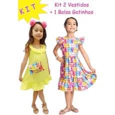 KIT 2 VESTIDOS + BOLSA ESTAMPADA