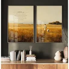 Quadros Decorativos Com Moldura Filete Sala Quarto Duo Arte Religiosa O Pastor E A Ovelha Josué 1:9