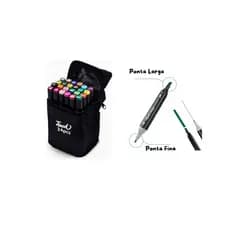 Marcador Conjunto Canetas Kit 24 Cores Touch Permanente Ponta Dupla Estojo Colorir Escolar Canetinha