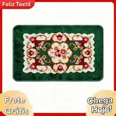 Tapete Floral Geometreco Antiderrapante 60cm x 90cm Para Quartos, Sala Boa Qualidade