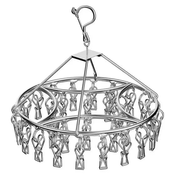 Varal 40/26/20 Clips com branco Prendedores Apartamento Roupa Retângulo Inox