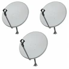 Kit 3 Antena Digital Parabólica Elsys vivenses century Offset Chapa 60cm Ku 5g