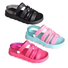 kit 12 pares de sandalias Papete infantil juvenil coração atacado revenda traseira rasteira feminina