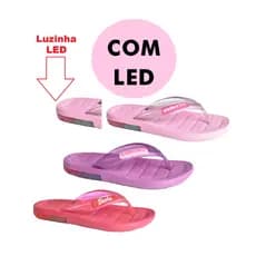 Par Chinelo Luz Led Pisca pisca Infantil Meninas par chinelos confort rasteira rasteirinha feminina
