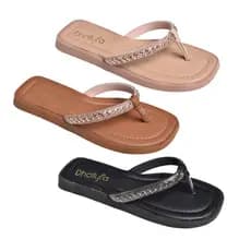 Kit 12 Pares Sandalias Rasteira Pedraria Strass Liz Atacado revenda rasteirinha feminina