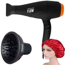 Secador De Cabelo Gama Italy 2300w Absolute Flow Ions Profissional Salão Difusor Cachos Touca