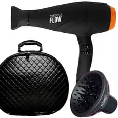 Secador De Cabelo Gama Italy 2300w Absolute Flow Ions Profissional Salão Difusor Cachos Com Maleta