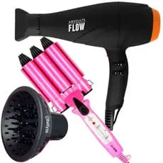 Secador De Cabelo Gama Italy 2300w Absolute Flow Ions Profissional Salão Difusor Modelador Cachos Triondas