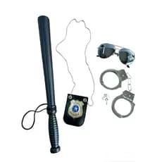 Kit Fantasia Policial Algema+Cassetete+Óculos