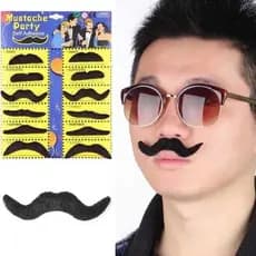 Cartela Bigode Falso - Mustache Com 12 Unidades fantasia festa bigode postiço enfeite decoracao