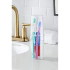 Porta Escova de Dentes e Pasta Acrilic até 3un para banheiro Dispenser de escova