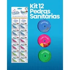 Kit 12 Pedras Sanitárias para Vaso Banheiro Novo Frescor Lavanda Eucalipto e Tutti Frutti Deixe seu banheiro cheiroso