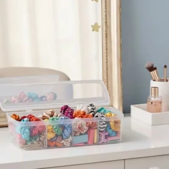 Organizador Porta Treco Esmalte Bijuterias Remédios Ferramentas Costura com 4 Divisórias Caixa Box Plástico Resistente