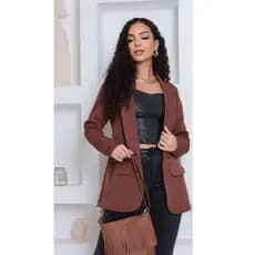 Blazer Femenino Longo Alfaiataria Max Premium Elegante Moda