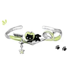 Original gato preto verde maçã casca pulseira High-End doce legal nova pulseira nicho Design pulseira