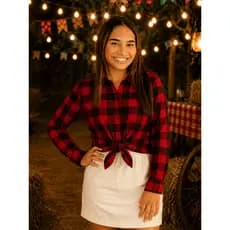 Camisa Xadrez Infantil Feminina Manga Longa Flanelada Confortável Menina