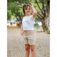 Short Bermuda Infantil Juvenil  Alfaiataria Feminino Elastano Verão