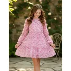 Vestido Infantil Menina Rodado com alça Juvenil Casamento Formatura Luxo