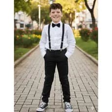 Conjunto Social Infantil Preto Menino Pajem Casamento Batizado Roupa Social Infantil Elegante Envio Imediato