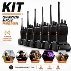 Kit de Rádio Comunicador Walk Talk Baofeng 777s 16 Canais Até 12 KM Conjunto 6/4/2 unidades