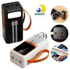 Power Bank de 50000mah Turbo Carga Rápida Portátil Grande c Tela Digital