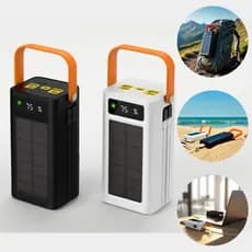 Power Bank de 50000mah Solar Turbo Carga Rápida Portátil Grande c Tela Digital