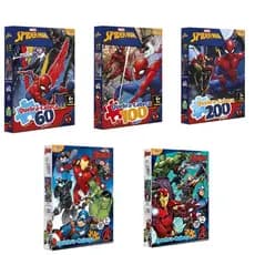Quebra Cabeça Avengers E Homem Aranha 60, 100 ou 200 Peças A Escolher Original Marvel Infantil
