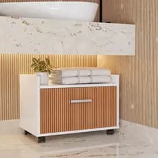 Gabinete Para Banheiro Organizador Com Rodizios Compacto E Pratico