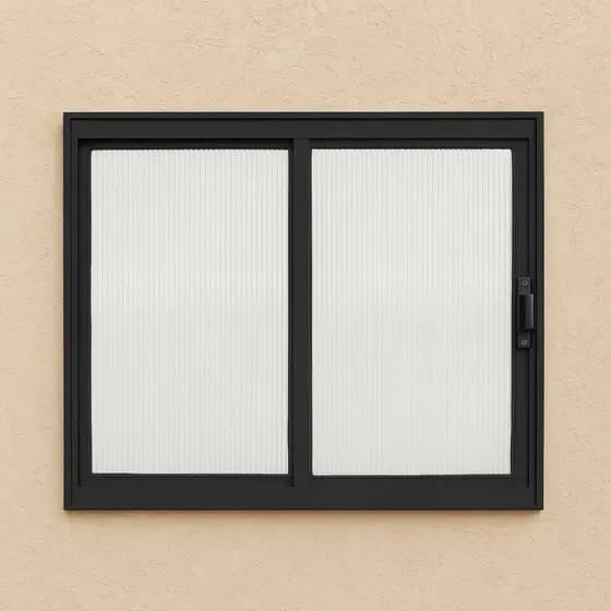 Vitro de Janela Banheiro Duas Folhas de Correr Aluminio e Policarbonato A50XL50cm