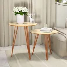 Kit Duas Mesas De Centro Decoração Sala Ferro Apoio Obejtos