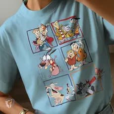 Camiseta Feminina Desenhos Cartoon Retrô Os Flintstones Tom&Jerry Camisa Algodao