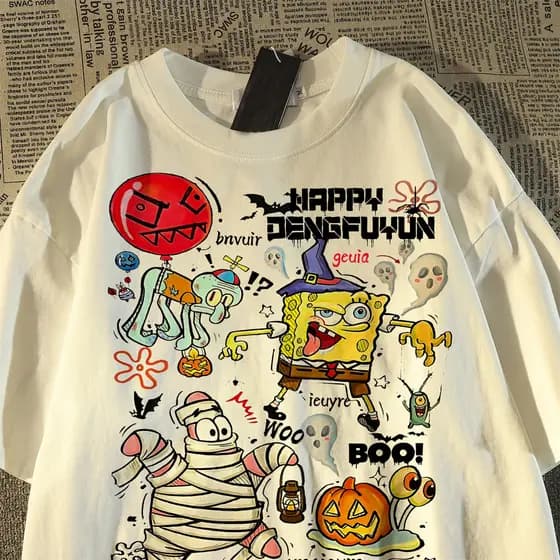Camiseta Feminina Bob Esponja Varios Modelos Desenho Camisa Algodao Premium
