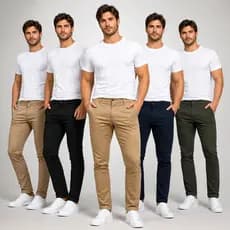Calça Masculina Alfaiataria Slim Sarja Esporte Fino Modeladora Macio Caimento Perfeito Com Elastano