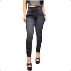 Calça Jeans Escura Skinny Fem Estilosa e Confortável