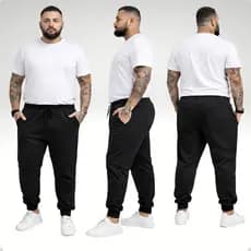 Calça Jogger Masculina Plus Size Sarja Elastano