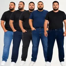 Calça Jeans Masculina Plus Size Tradicional Reta Básica Premium Conforto Tamanhos Grandes