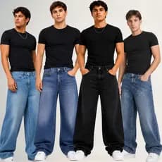 Calça Jeans Masculina Baggy 100% Algodão Premium Streetwear Confortável