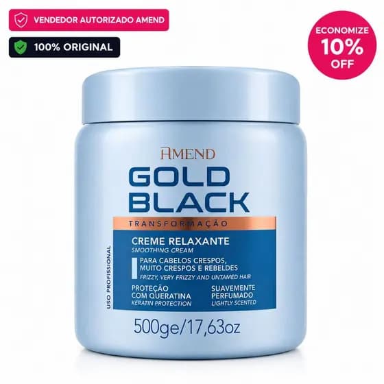 Creme Relaxante Amend Cosmetics Gold Black Cabelos Crespos E Rebeldes 500G
