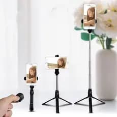 TRIPÉ COM BASTÃO DE SELFIE E BLUETOOTH /COM 1M DE ALTURA