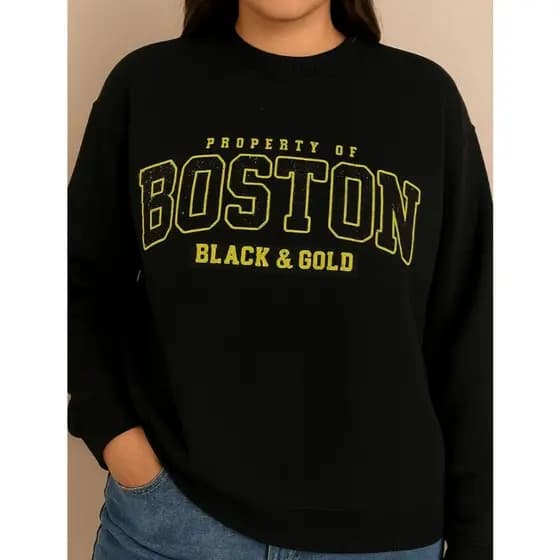 Moletom Feminino Gola Redonda Careca Boston Estiloso e Peluciado Sueter Unissex