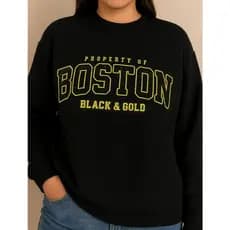 Moletom Feminino Gola Redonda Careca Boston Estiloso e Peluciado Sueter Unissex