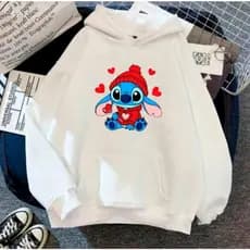 Moletom Canguru Unissex Lilo Stitch Ohana Corações Agasalho Casaco Blusa De Frio Blusão Capote Flanelado
