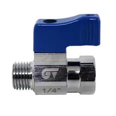 Válvula de Esfera Mini Latão Cromado 1/4" Macho e Fêmea Genebre