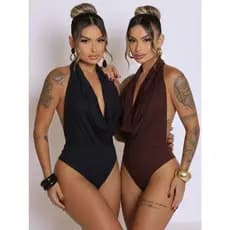 Kit 2 Body Regata Feminino Gola Boba Suplex Tamanho Unico