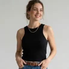 Cropped Regata Canelada Feminino Top com Bojo Tamanho Único
