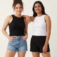 KIT 2 Croppeds Regata Canelada Feminino Moda Verão Top com Bojo